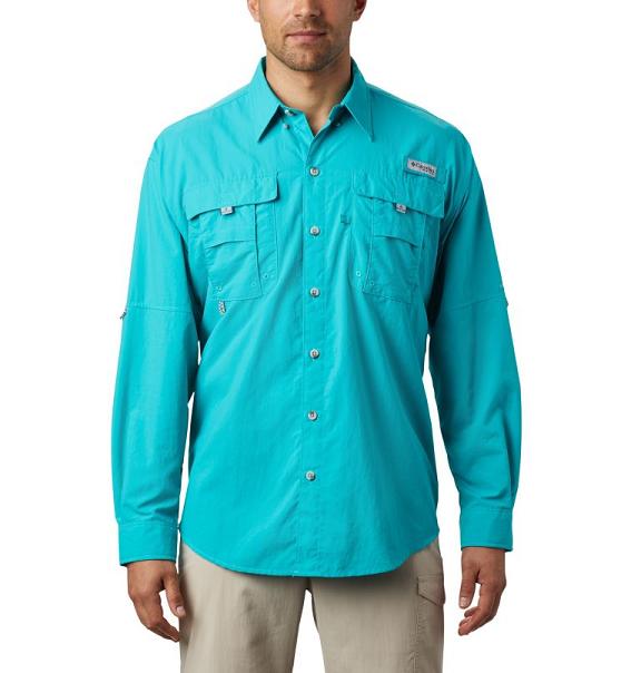 Columbia PFG Bahama II Fishing Shirts Men Blue USA (US1423143)
